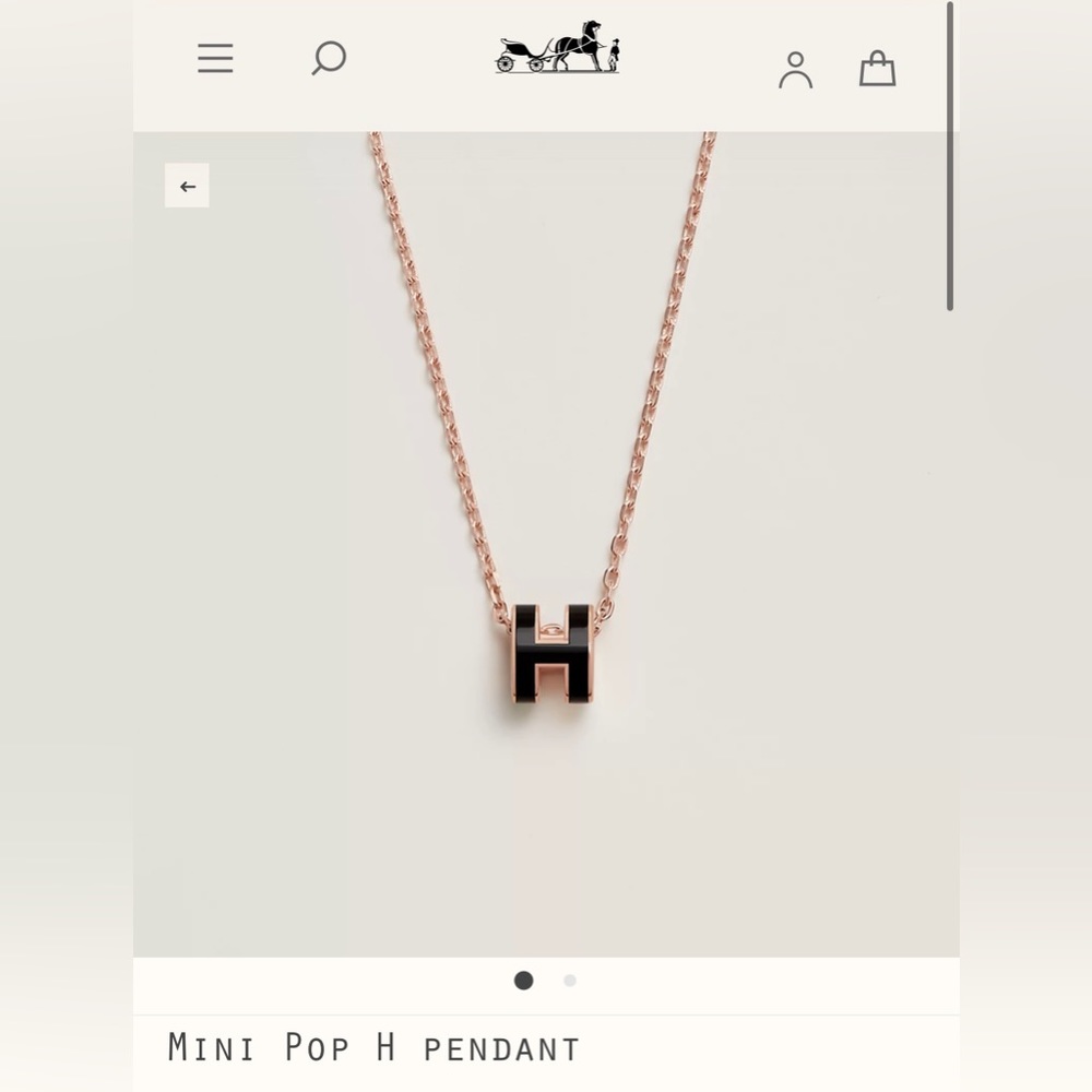 Hermes Mini Pop H Pendant Black/Rose Gold